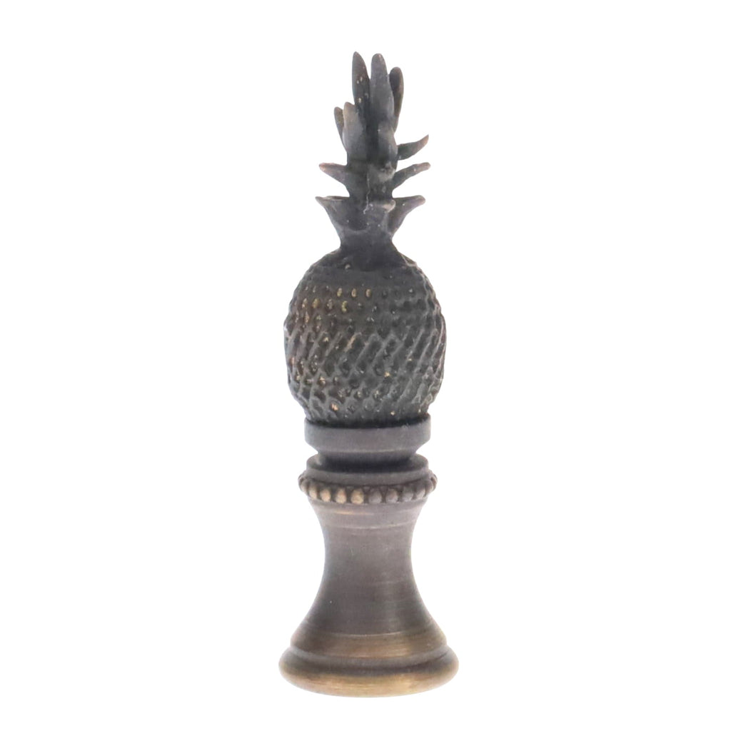 2-1/8" Tall Brass Finial, Dark Bronze Pineapple, 1/4-27F Tap (15155)