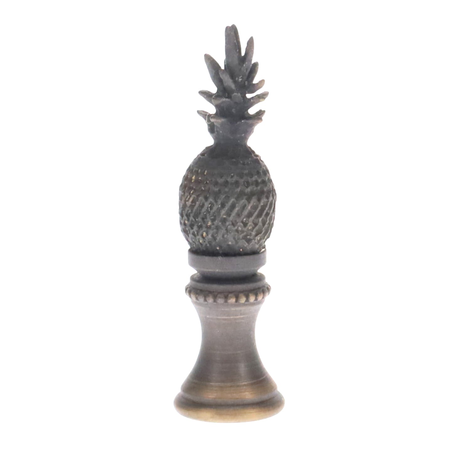 2-1/8" Tall Brass Finial, Dark Bronze Pineapple, 1/4-27F Tap (15155)