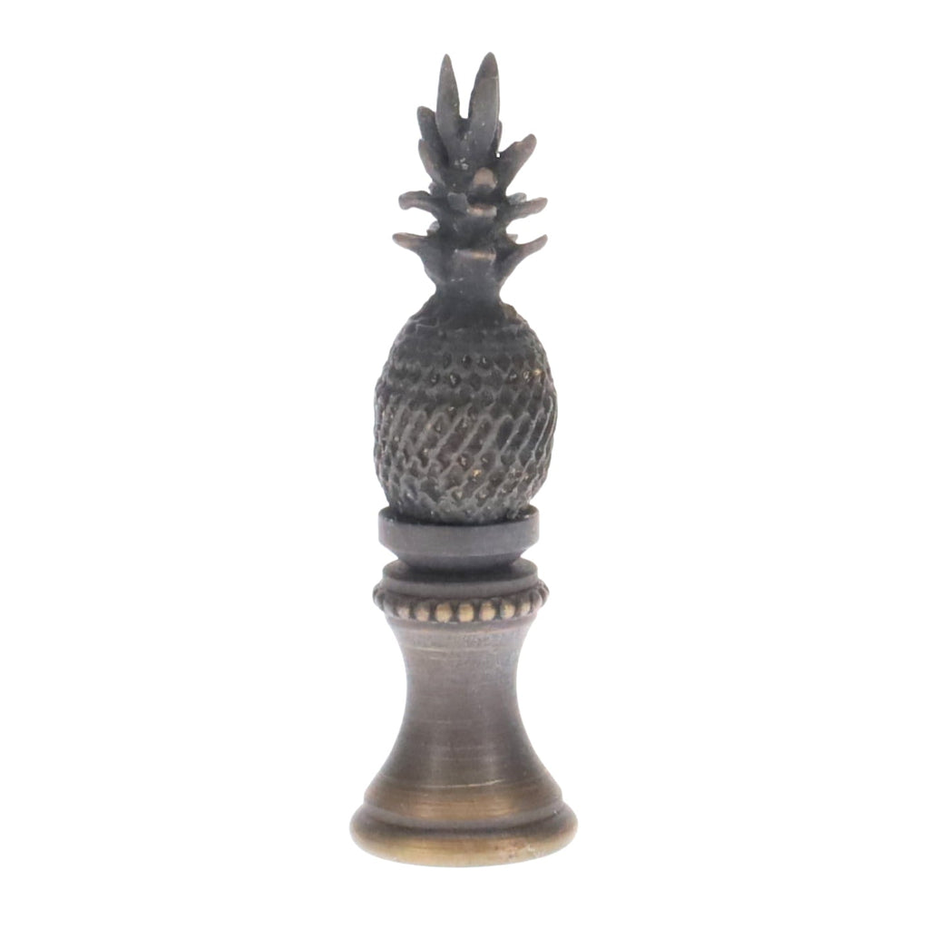 2-1/8" Tall Brass Finial, Dark Bronze Pineapple, 1/4-27F Tap (15155)