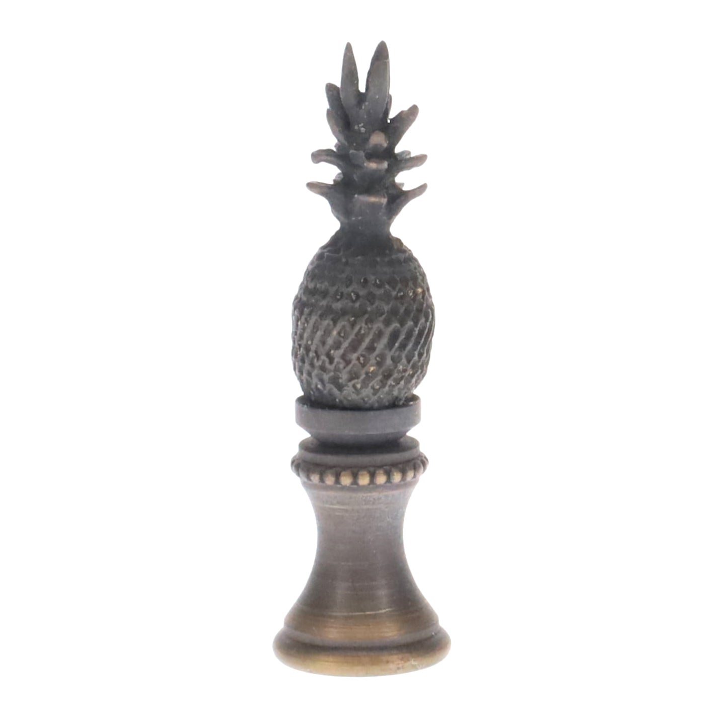 2-1/8" Tall Brass Finial, Dark Bronze Pineapple, 1/4-27F Tap (15155)