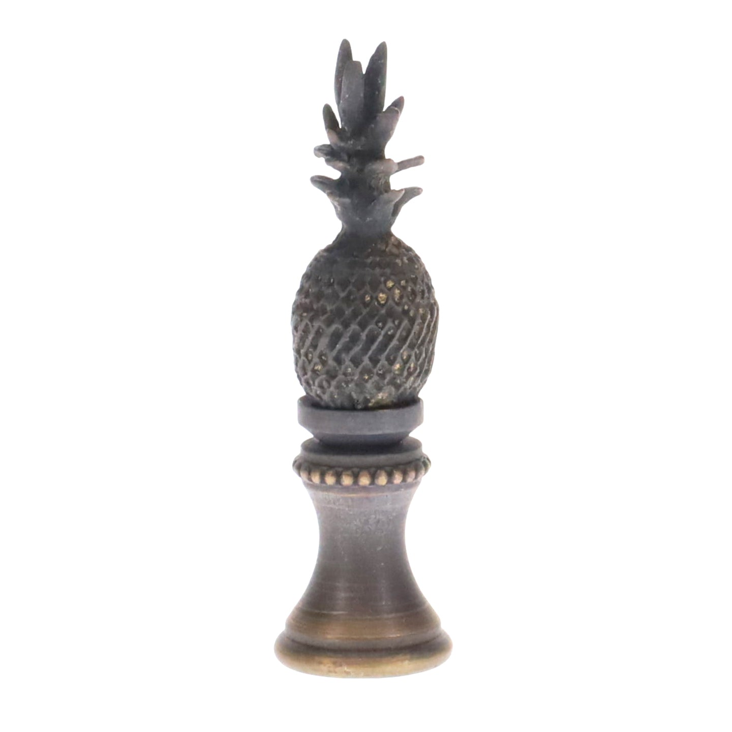 2-1/8" Tall Brass Finial, Dark Bronze Pineapple, 1/4-27F Tap (15155)