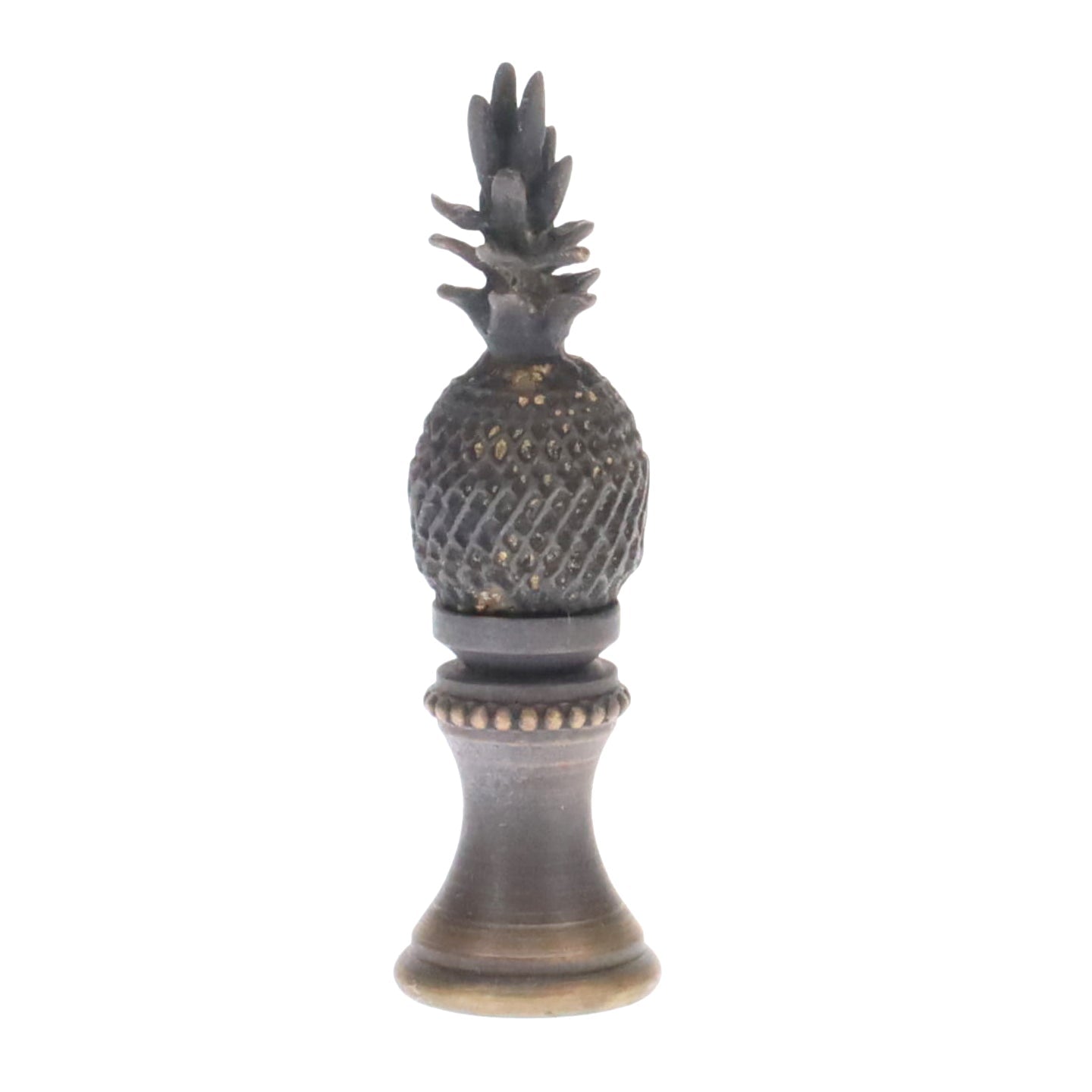 2-1/8" Tall Brass Finial, Dark Bronze Pineapple, 1/4-27F Tap (15155)