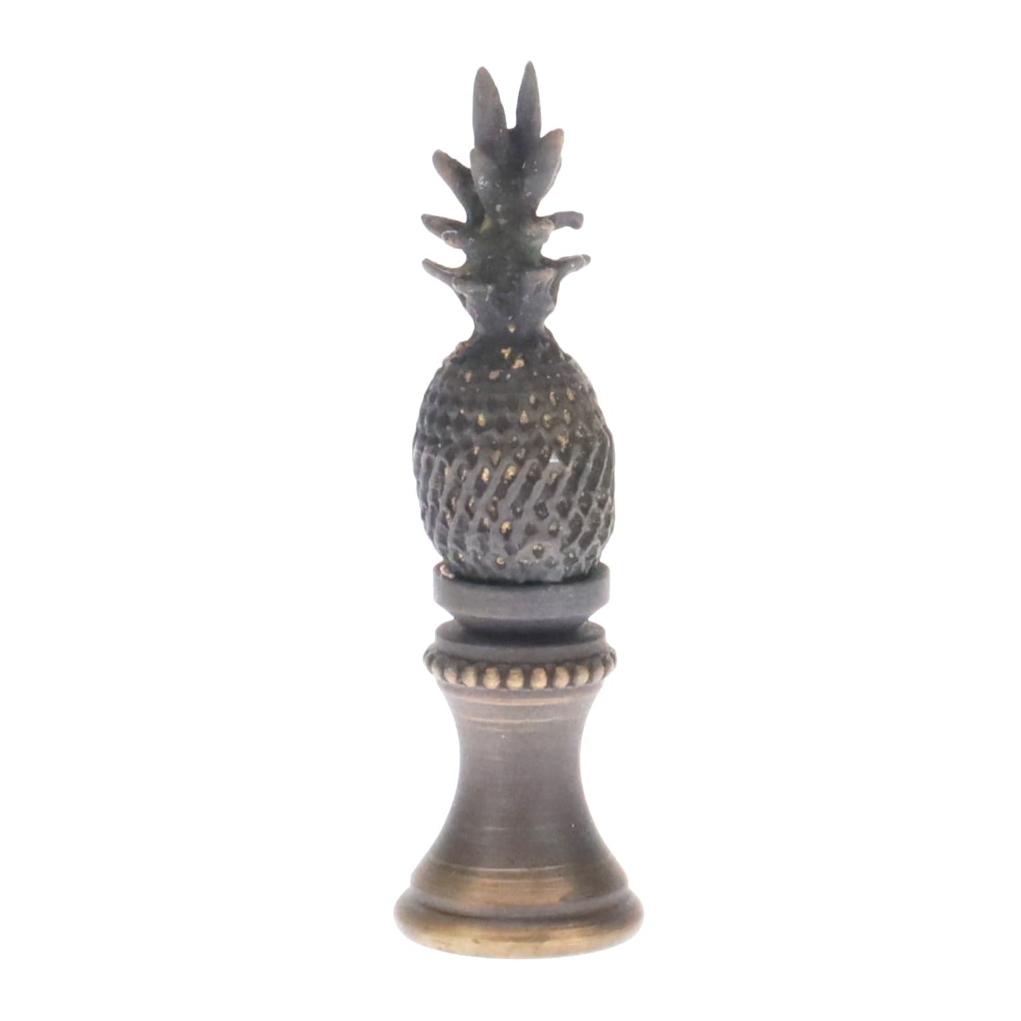 2-1/8" Tall Brass Finial, Dark Bronze Pineapple, 1/4-27F Tap (15155)