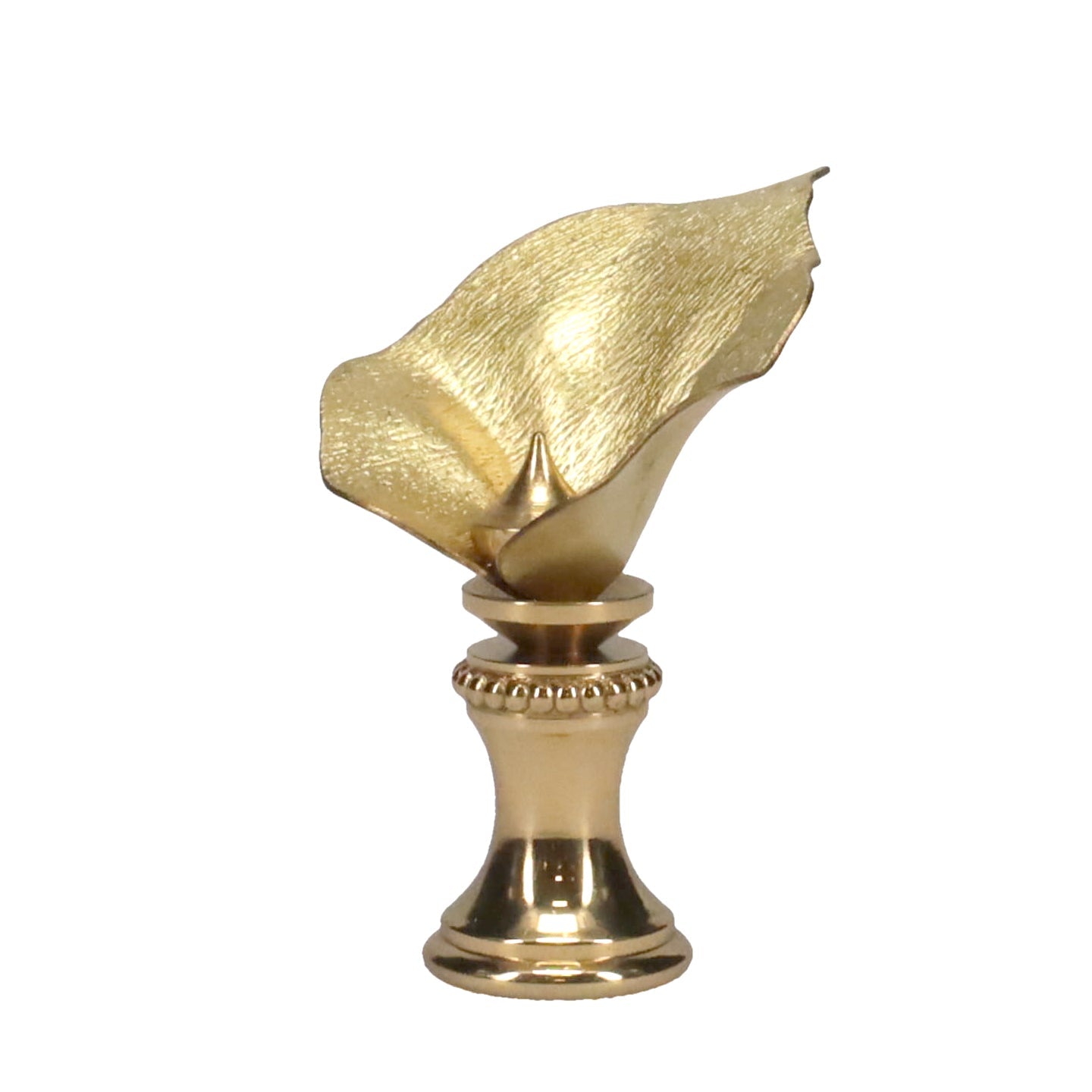 1-3/4" Tall Brass Finial, Water Lily, 1/4-27F Tap (15156)