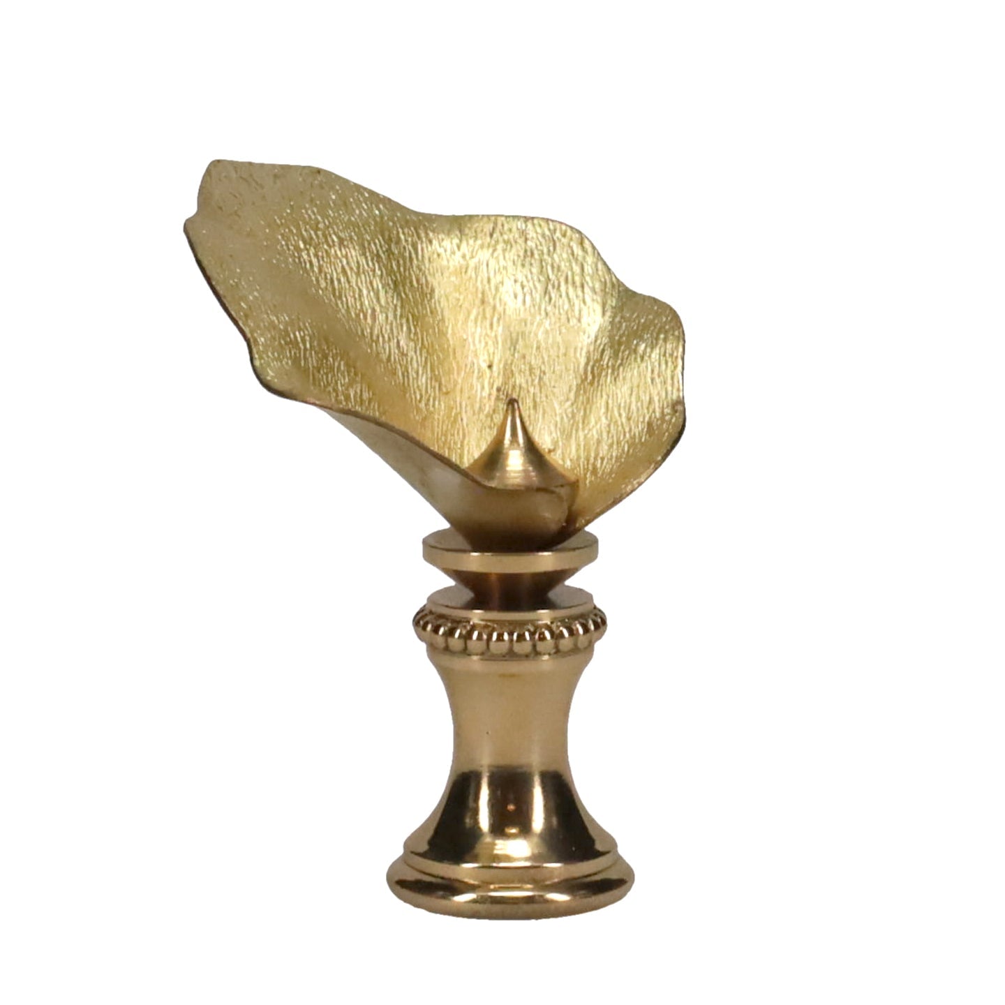 1-3/4" Tall Brass Finial, Water Lily, 1/4-27F Tap (15156)
