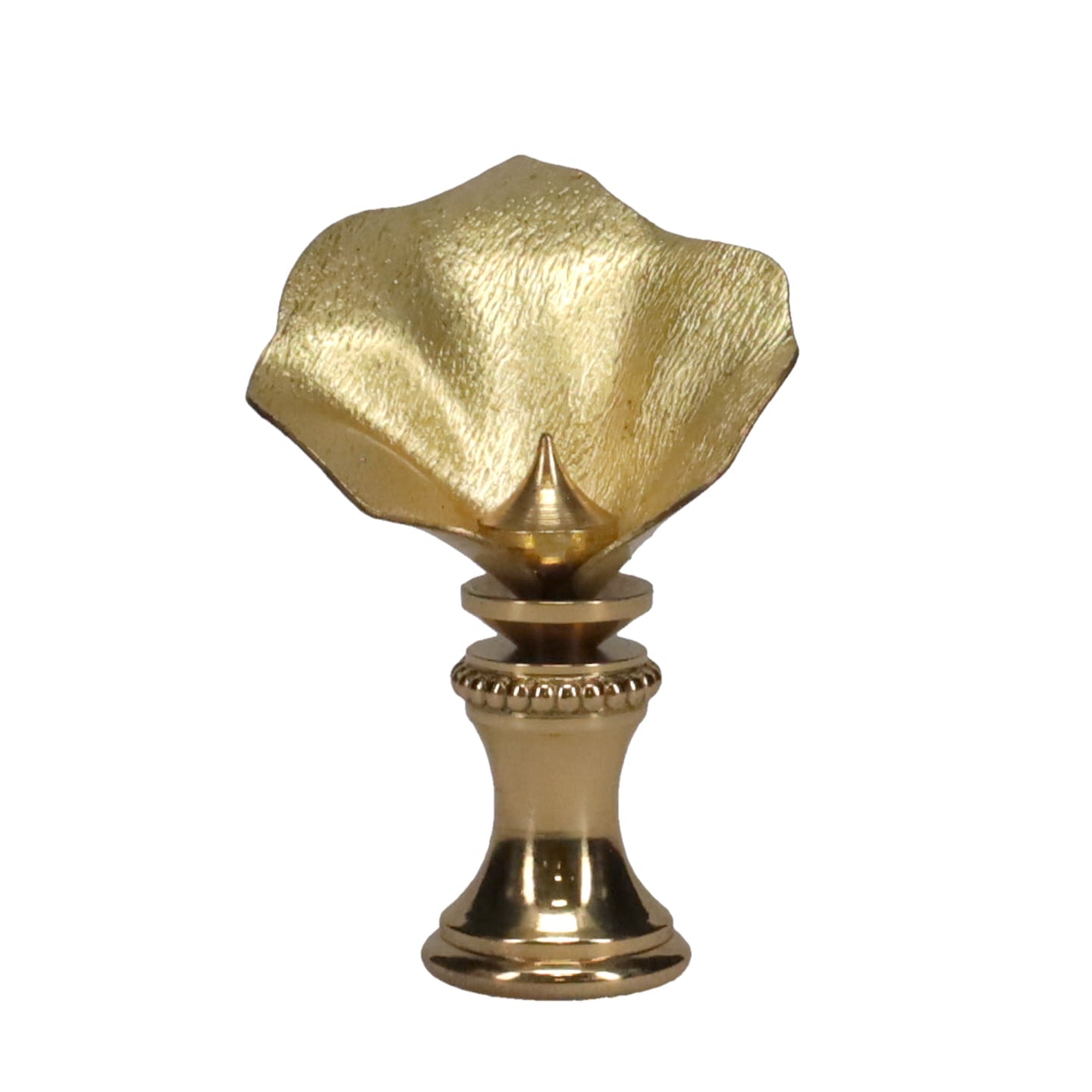 1-3/4" Tall Brass Finial, Water Lily, 1/4-27F Tap (15156)
