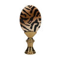 2-5/8" Tall Brass Finial, Tiger Stripes, 1/4-27F Tap (15157)