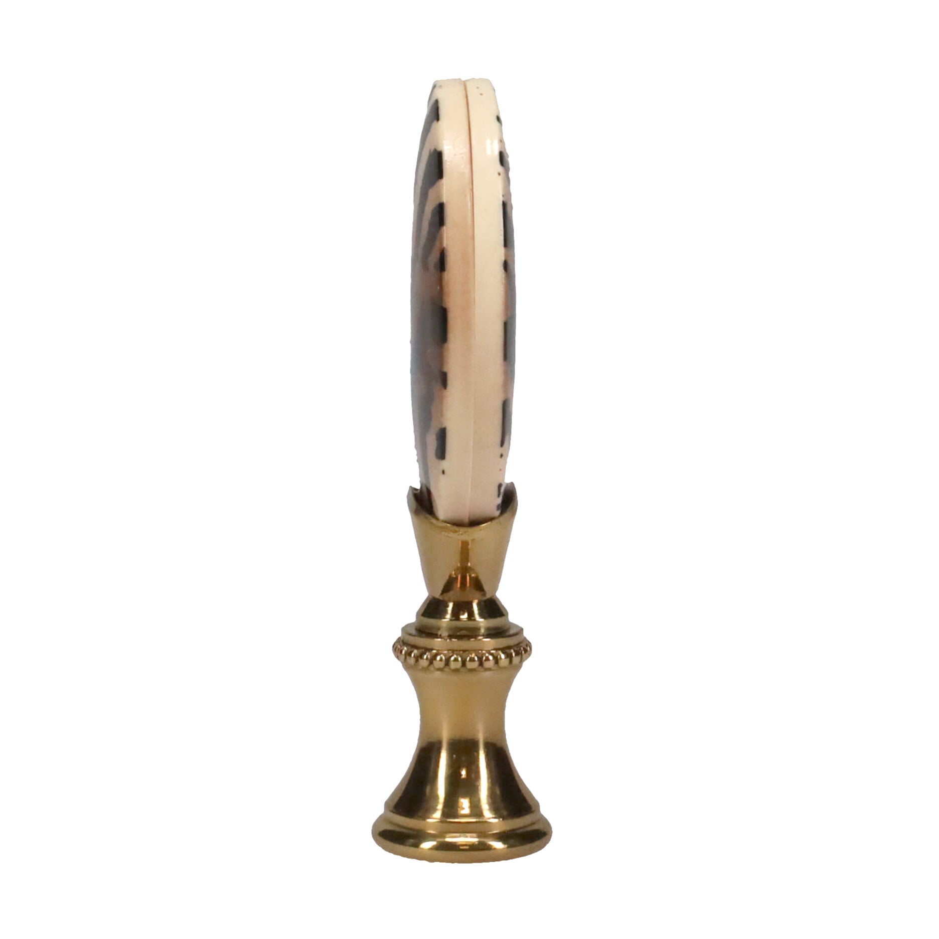 2-5/8" Tall Brass Finial, Tiger Stripes, 1/4-27F Tap (15157)