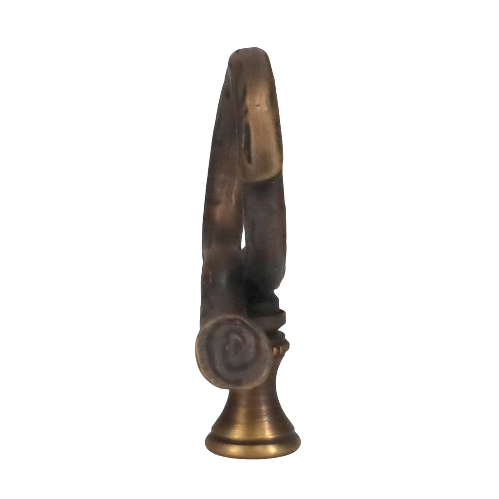 2-1/2" Tall Brass Finial, Roped Tree Branch, Dark Antique Bronze, 1/4-27F Tap (15158)