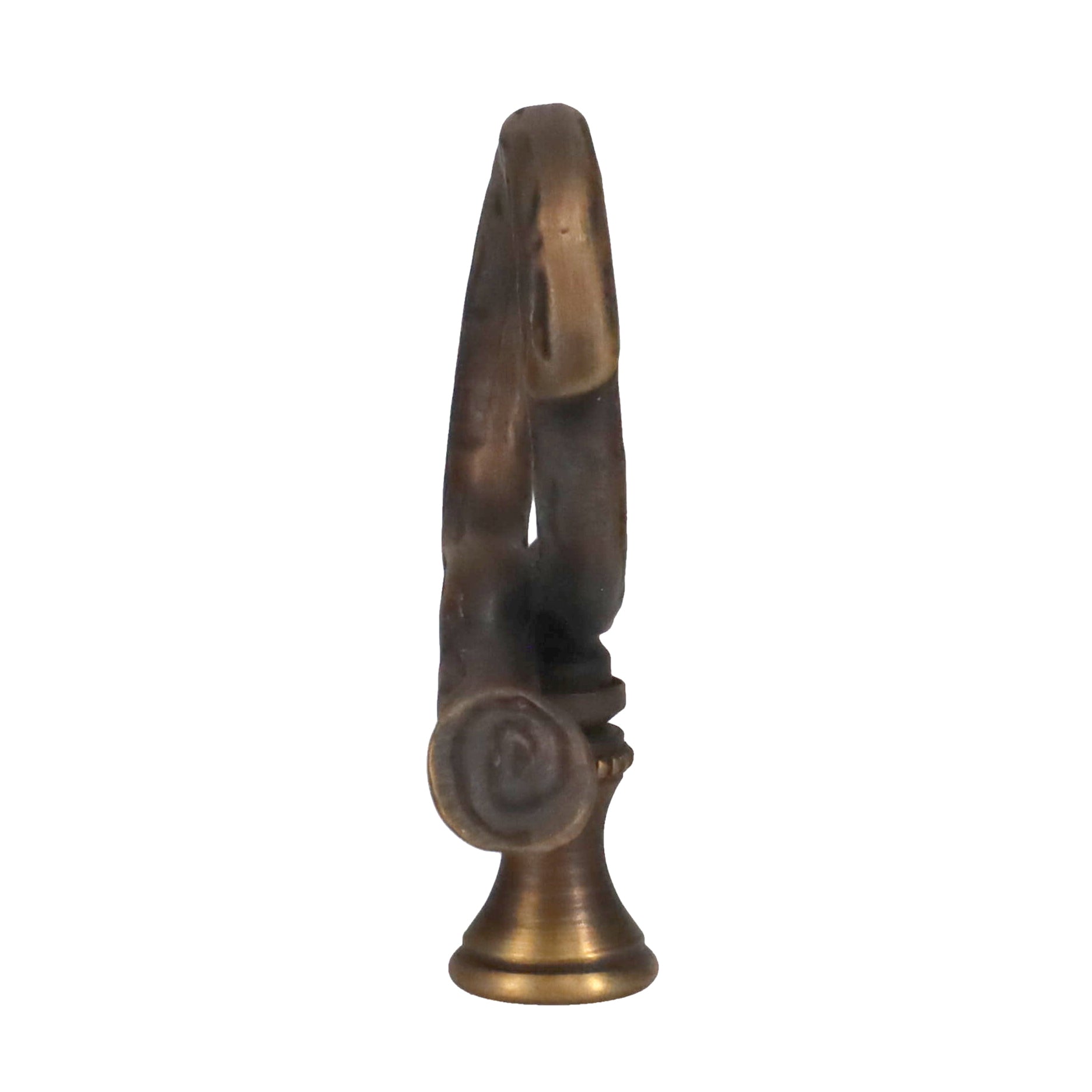 2-1/2" Tall Brass Finial, Roped Tree Branch, Dark Antique Bronze, 1/4-27F Tap (15158)