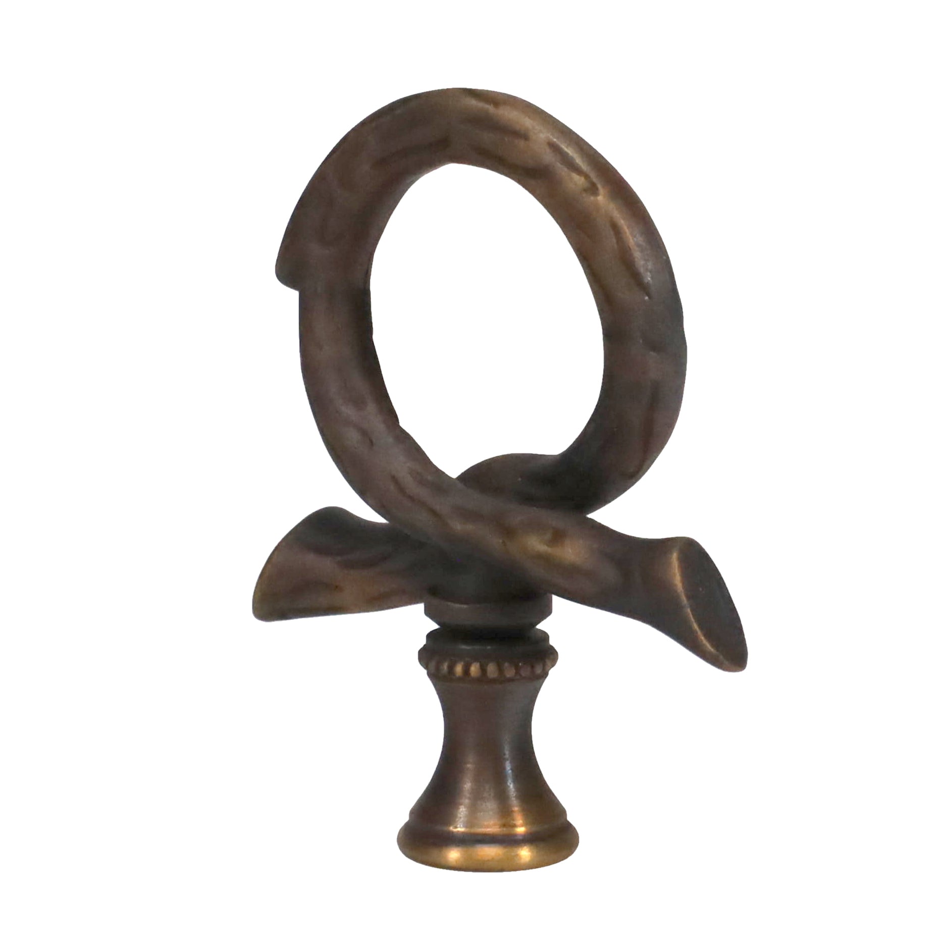 2-1/2" Tall Brass Finial, Roped Tree Branch, Dark Antique Bronze, 1/4-27F Tap (15158)