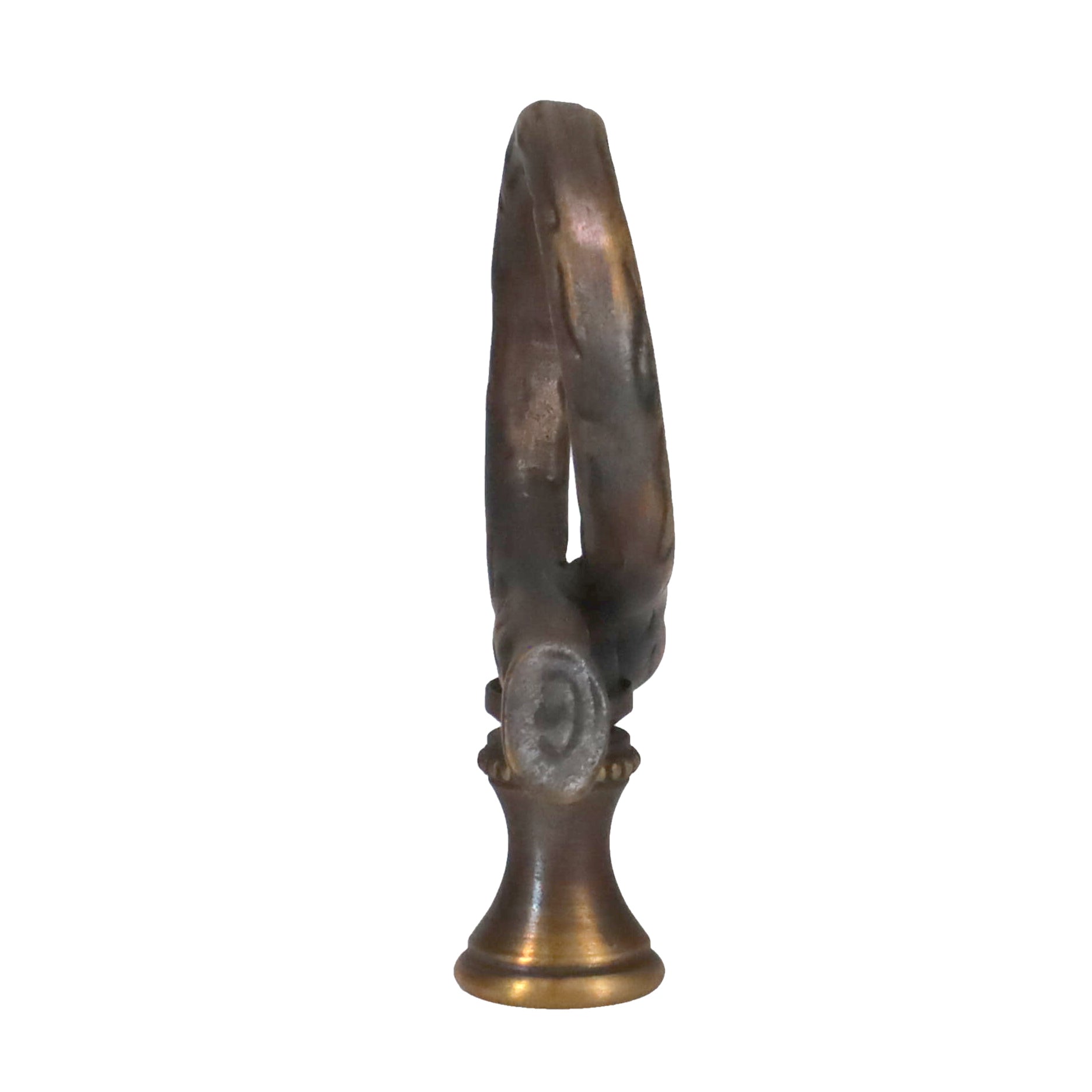 2-1/2" Tall Brass Finial, Roped Tree Branch, Dark Antique Bronze, 1/4-27F Tap (15158)