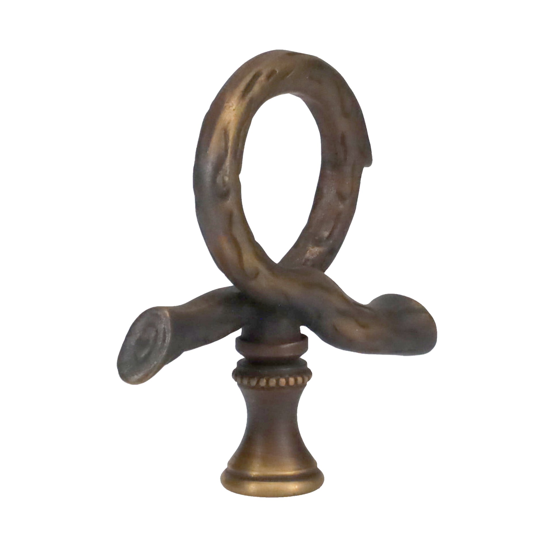 2-1/2" Tall Brass Finial, Roped Tree Branch, Dark Antique Bronze, 1/4-27F Tap (15158)