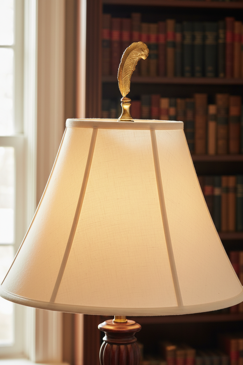 3-3/8" Tall Brass Finial, Feather Quill, 1/4-27F Tap (15159)