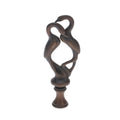 3-7/16" Tall Brass Finial, Two Embracing Birds, Dark Bronze, 1/4-27F Tap (15161)