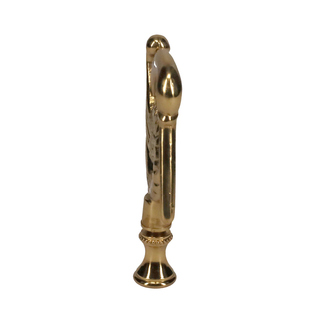 3-3/8" Tall Brass Finial, Crane Bird, 1/4-27F Tap (15162)