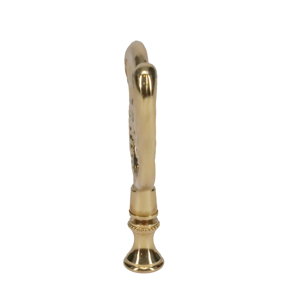 3-3/8" Tall Brass Finial, Crane Bird, 1/4-27F Tap (15162)