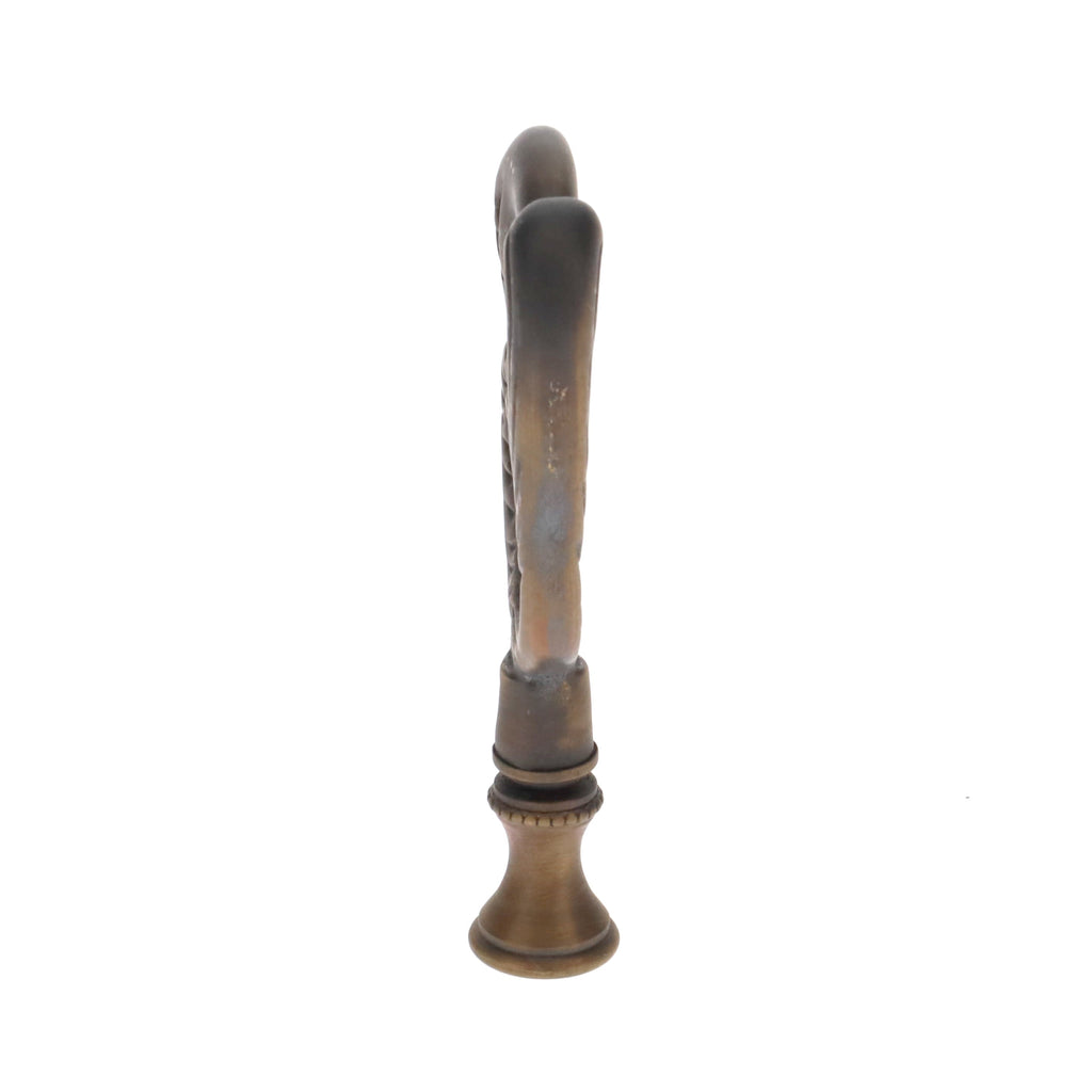 3-3/8" Tall Brass Finial, Crane Bird, Dark Bronze 1/4-27F Tap (15162BR)