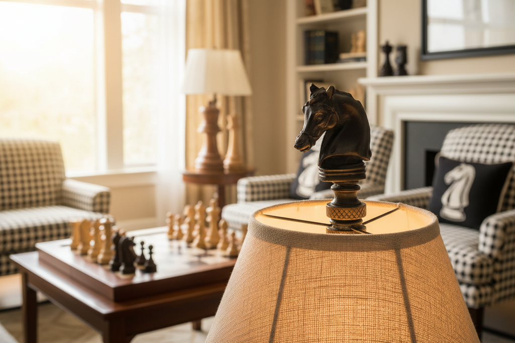 2-1/4" Tall Brass Finial, Chess Knight, Dark Bronze, 1/4-27F Tap (15163BR)