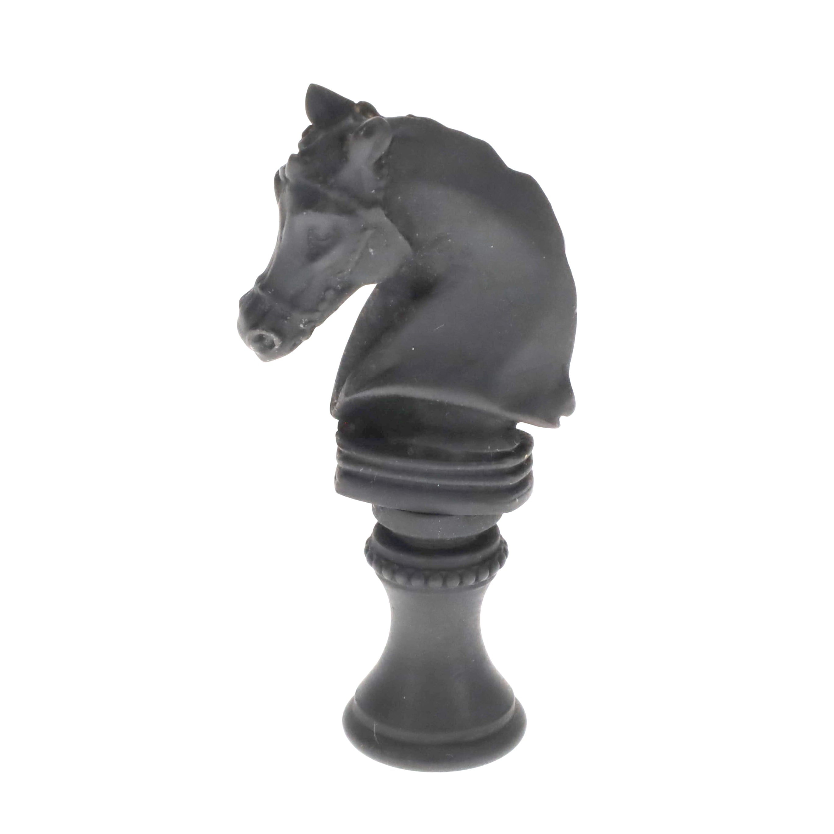 2-1/4" Tall Brass Finial, Chess Knight, Statuary Bronze, 1/4-27F Tap (15163ST)