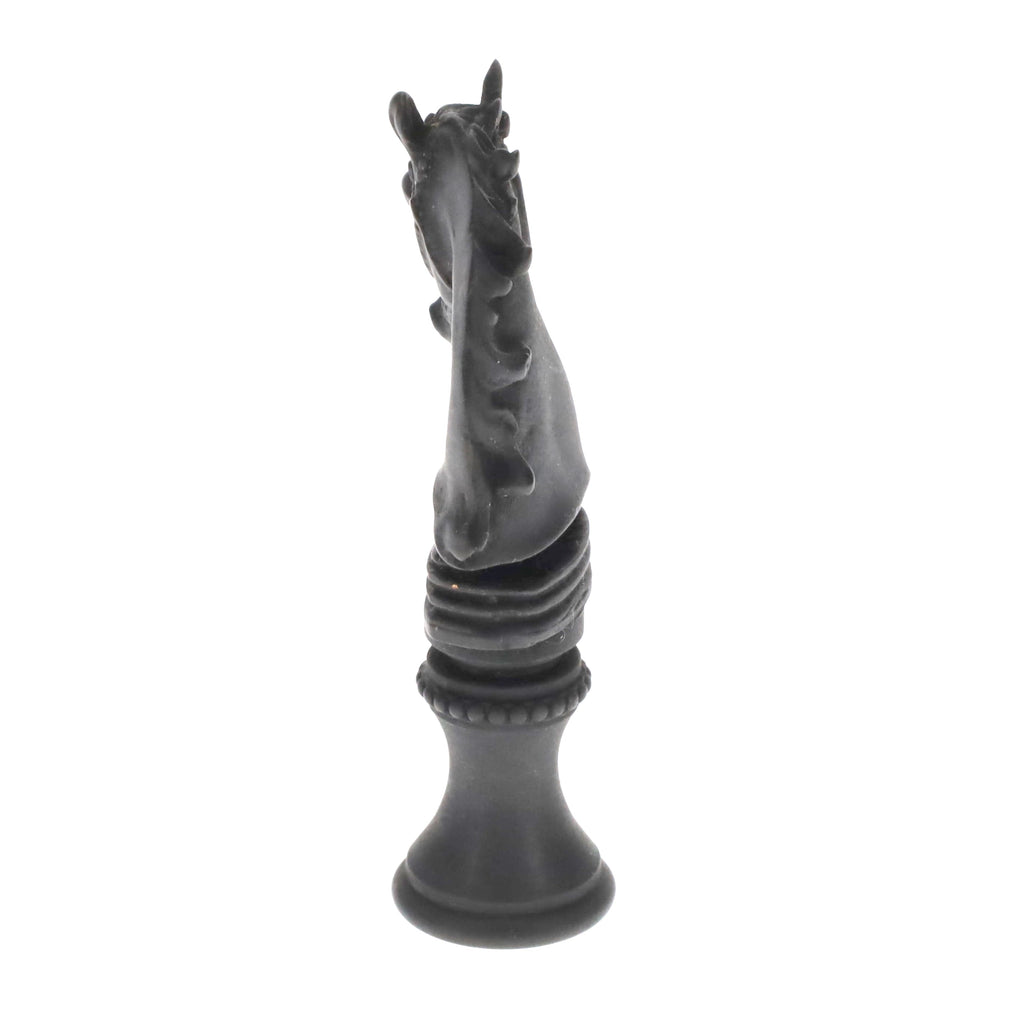 2-1/4" Tall Brass Finial, Chess Knight, Statuary Bronze, 1/4-27F Tap (15163ST)