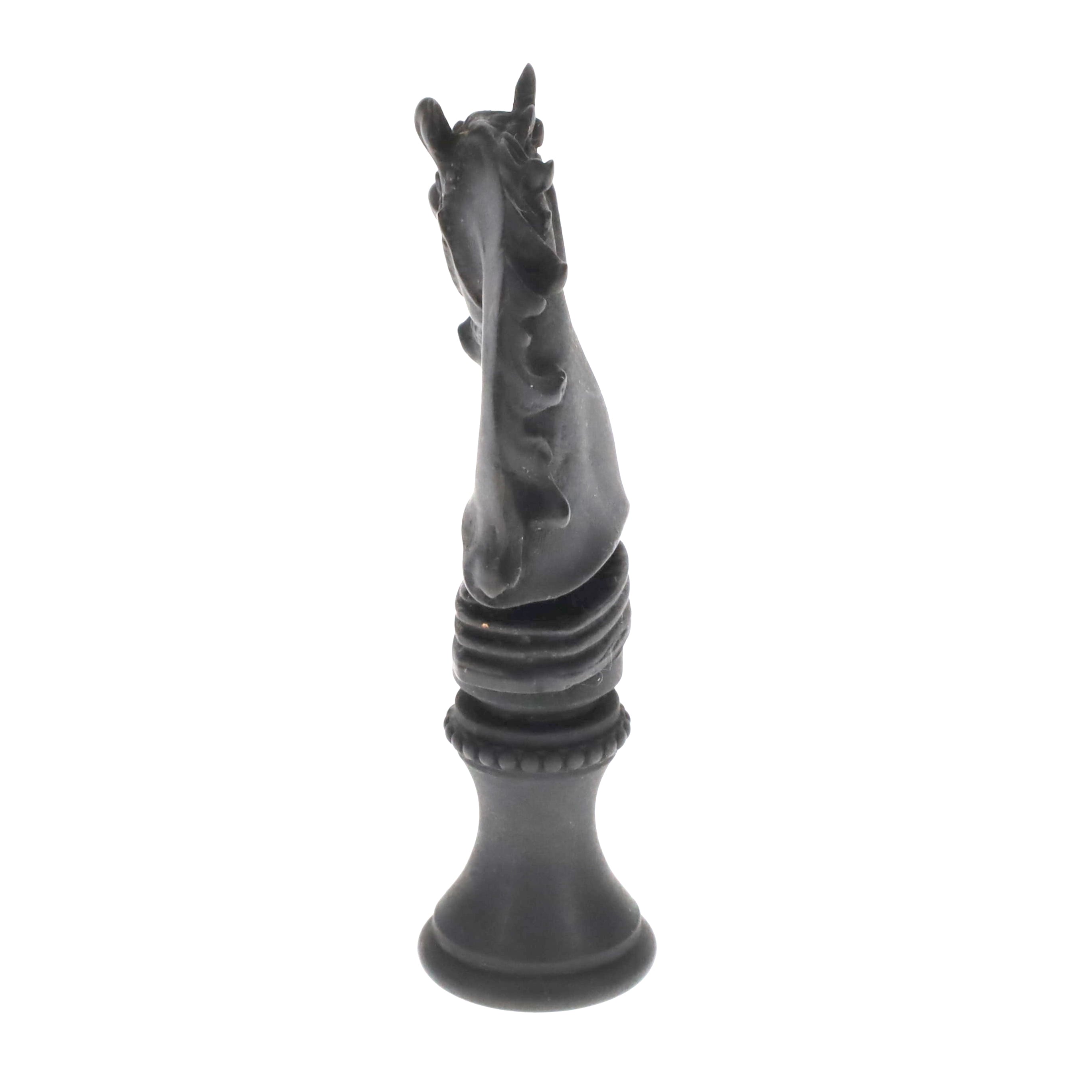 2-1/4" Tall Brass Finial, Chess Knight, Statuary Bronze, 1/4-27F Tap (15163ST)