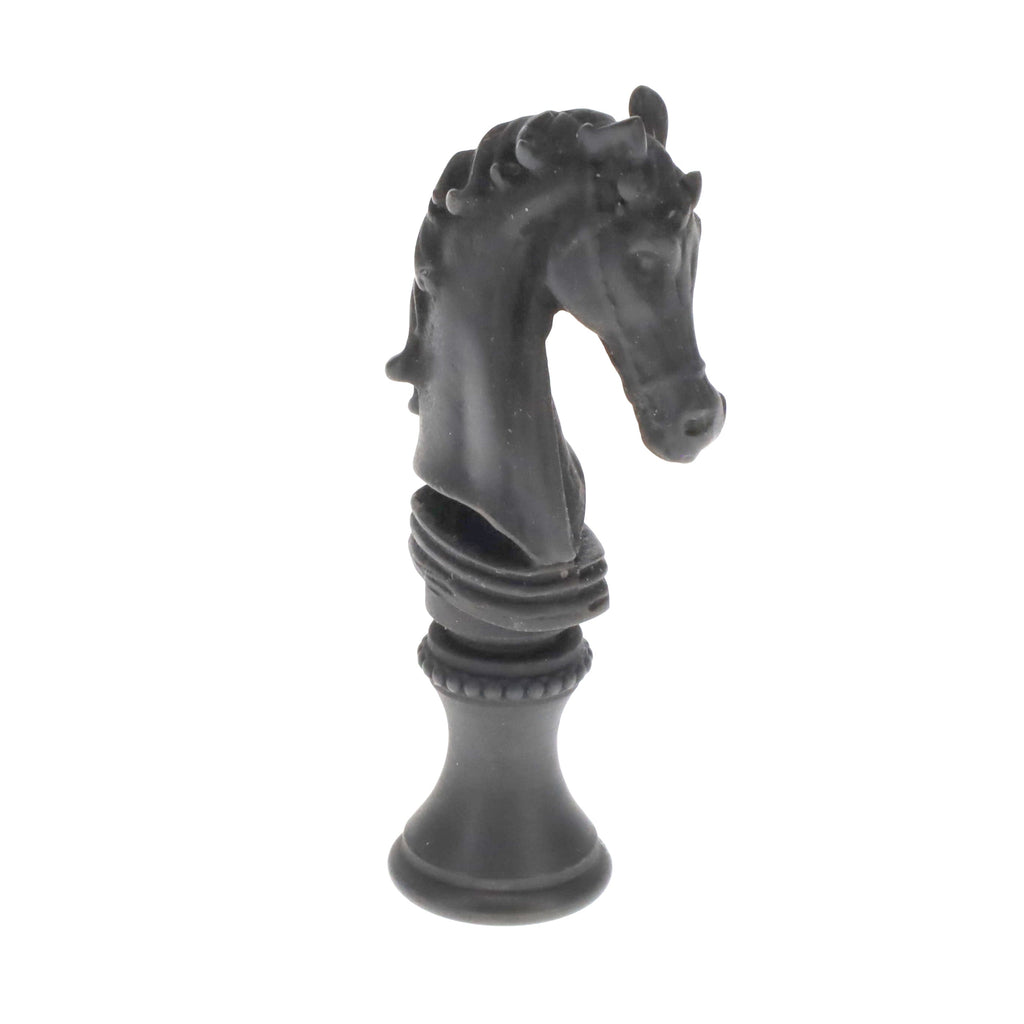 2-1/4" Tall Brass Finial, Chess Knight, Statuary Bronze, 1/4-27F Tap (15163ST)