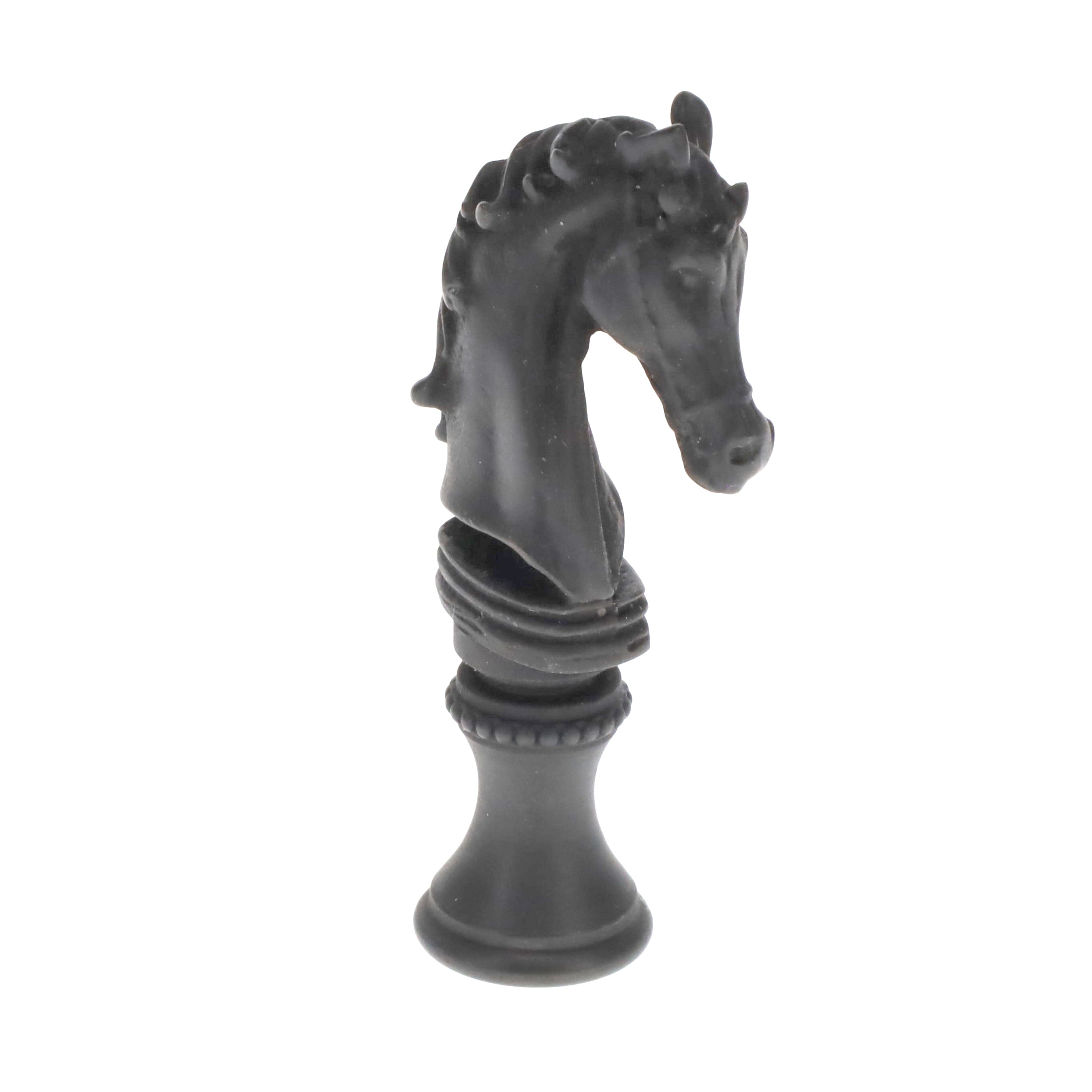 2-1/4" Tall Brass Finial, Chess Knight, Statuary Bronze, 1/4-27F Tap (15163ST)
