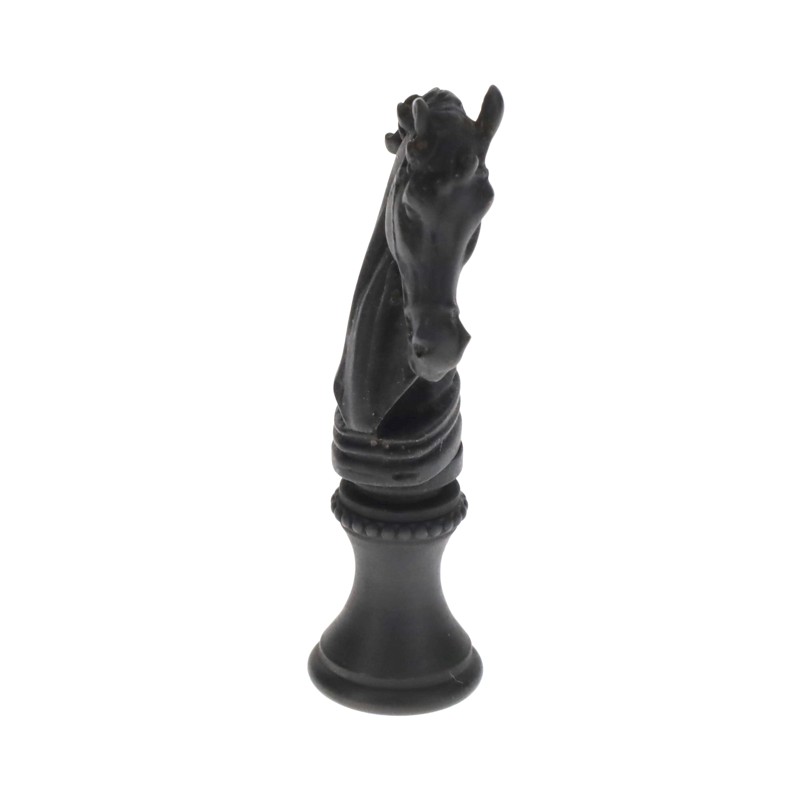2-1/4" Tall Brass Finial, Chess Knight, Statuary Bronze, 1/4-27F Tap (15163ST)