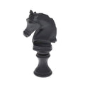2-1/4" Tall Brass Finial, Chess Knight, Wrought Iron Black, 1/4-27F Tap (15163WR)