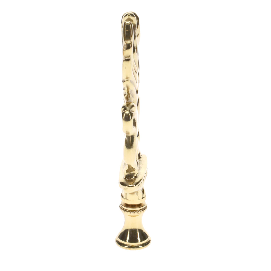 4" Tall Brass Finial, Griffin, 1/4-27F Tap (15164)