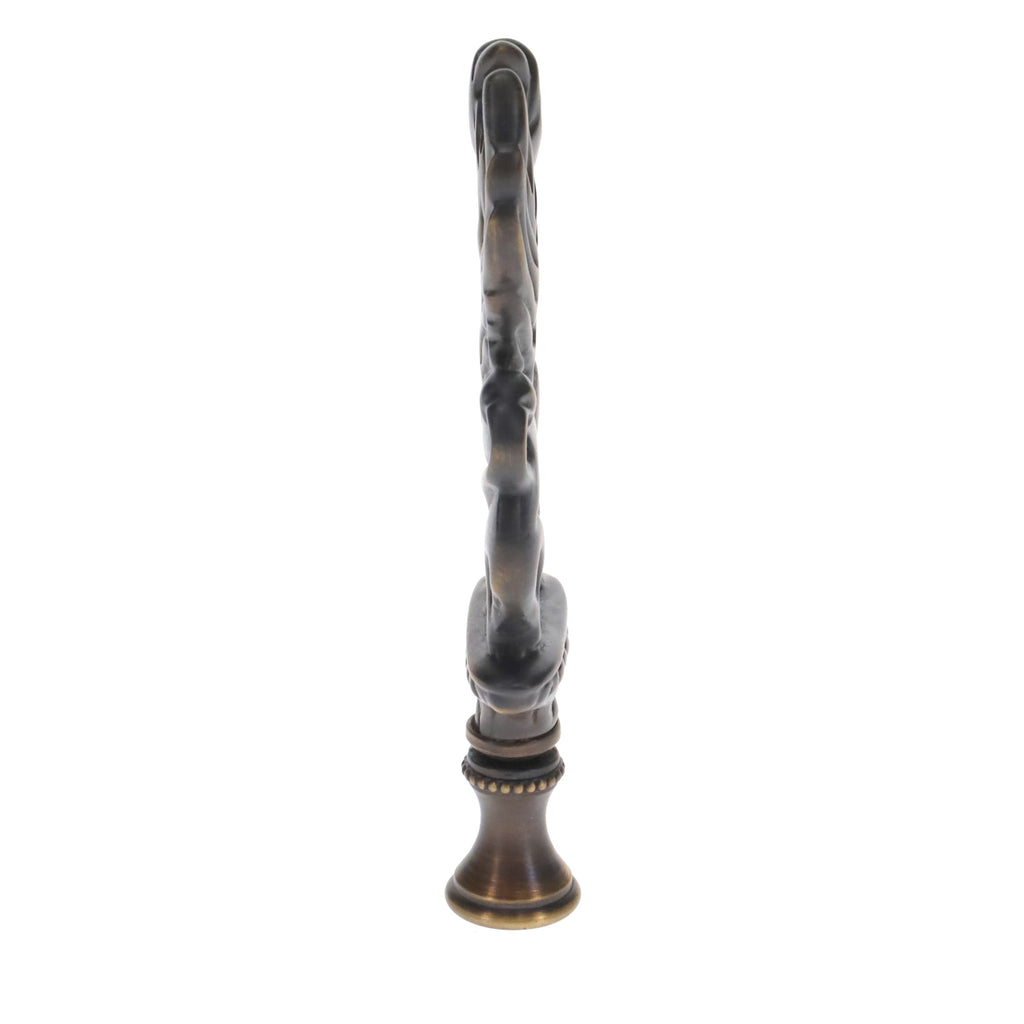 4" Tall Brass Finial, Griffin, Dark Antique Bronze, 1/4-27F Tap (15164BR)