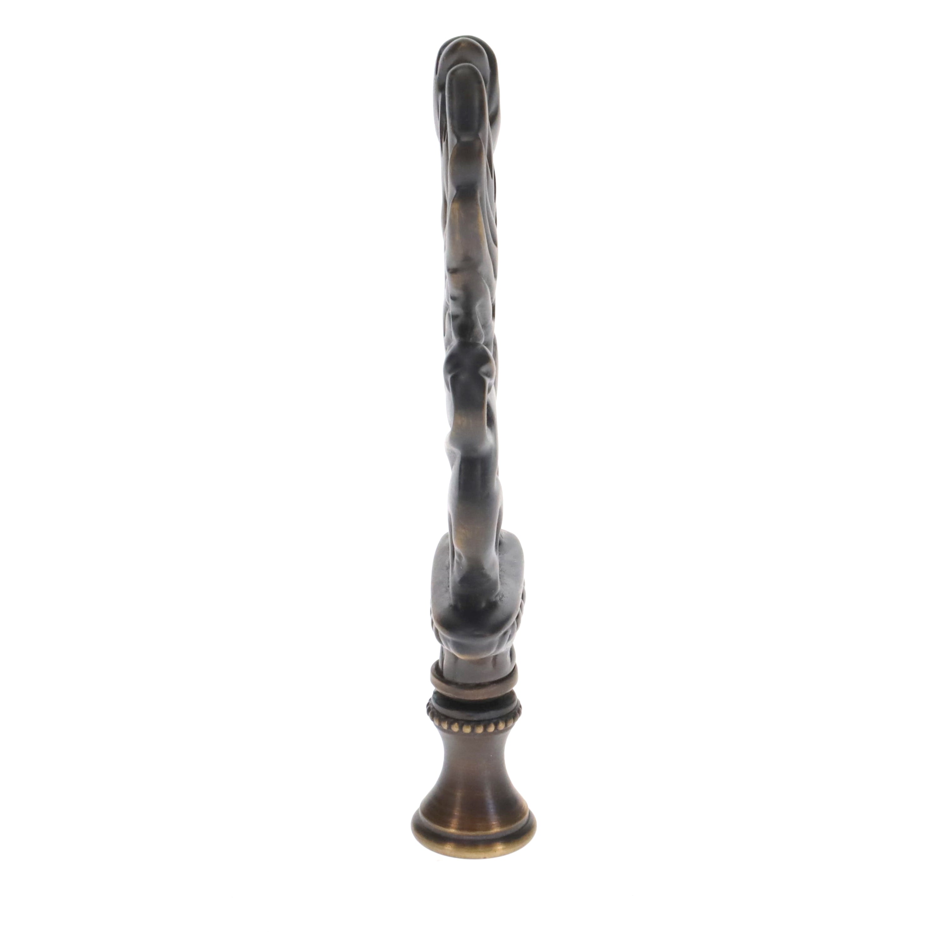 4" Tall Brass Finial, Griffin, Dark Antique Bronze, 1/4-27F Tap (15164BR)