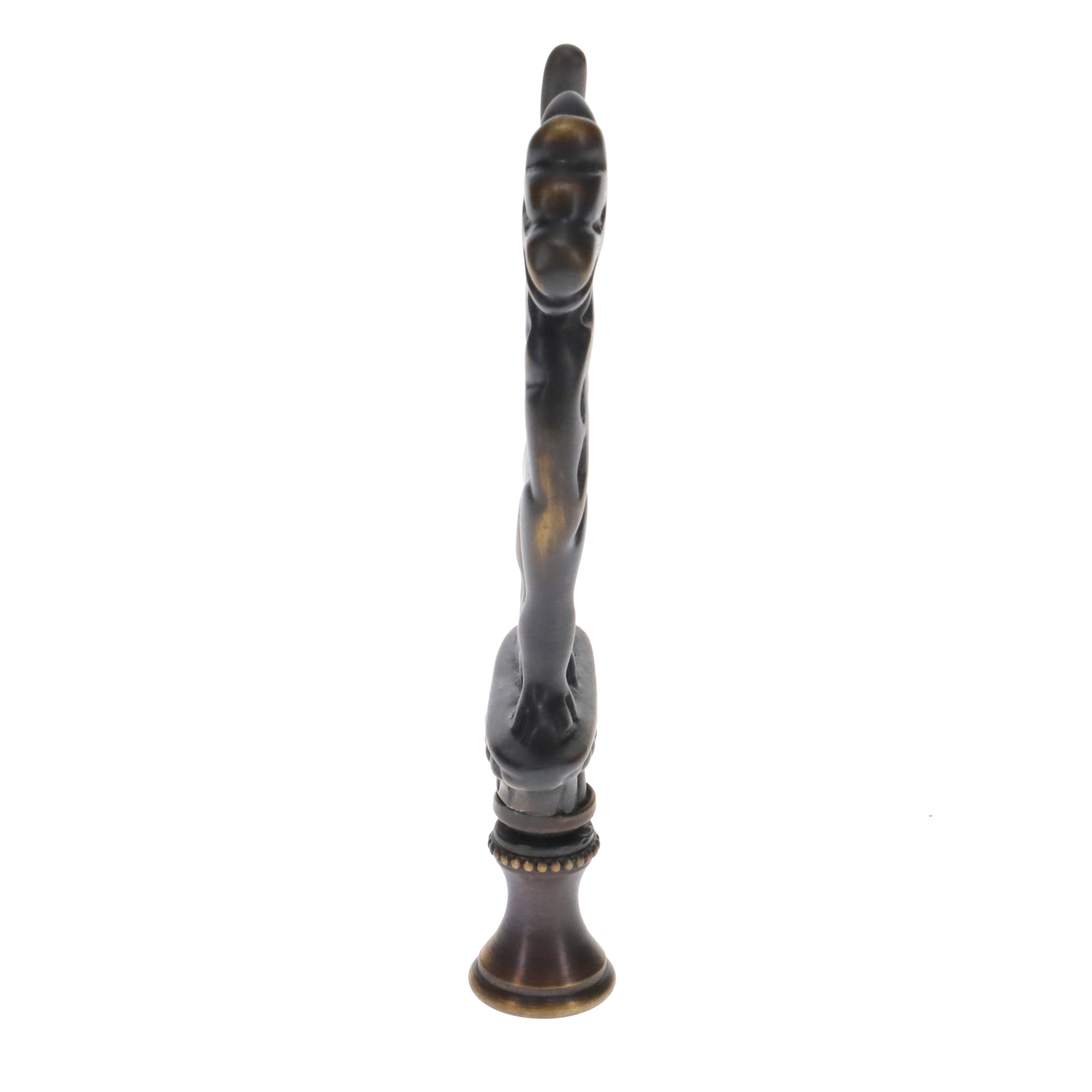 4" Tall Brass Finial, Griffin, Dark Antique Bronze, 1/4-27F Tap (15164BR)