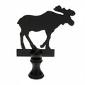 2-7/8" Tall Brass Finial, Black Moose Silhouette, 1/4-27F Tap (15165)