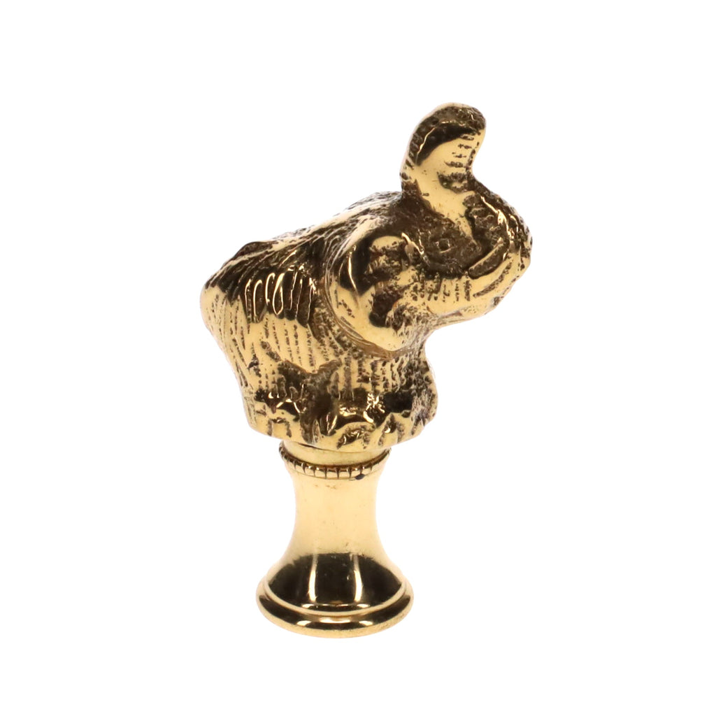 2-1/8" Tall Brass Finial, Elephant, 1/4-27F Tap (15166)