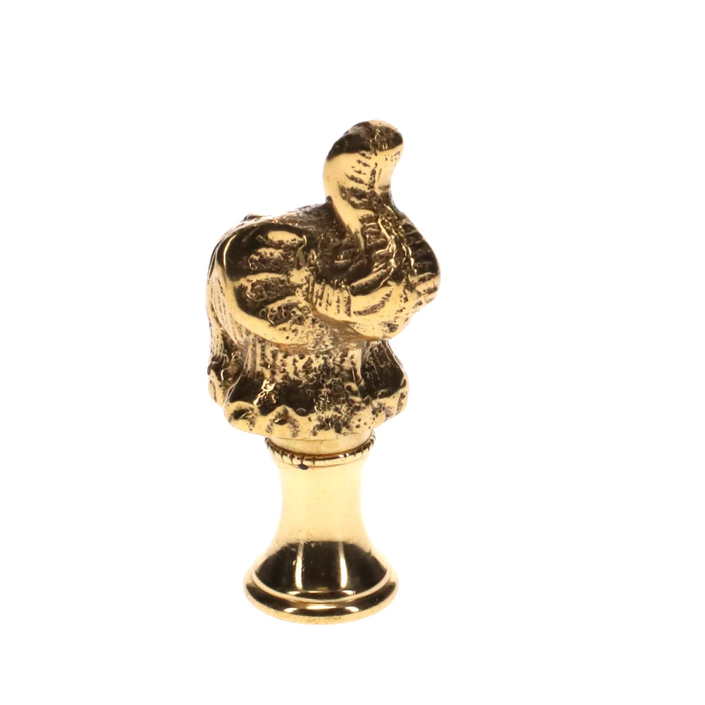 2-1/8" Tall Brass Finial, Elephant, 1/4-27F Tap (15166)