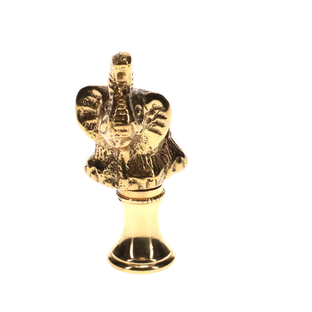 2-1/8" Tall Brass Finial, Elephant, 1/4-27F Tap (15166)