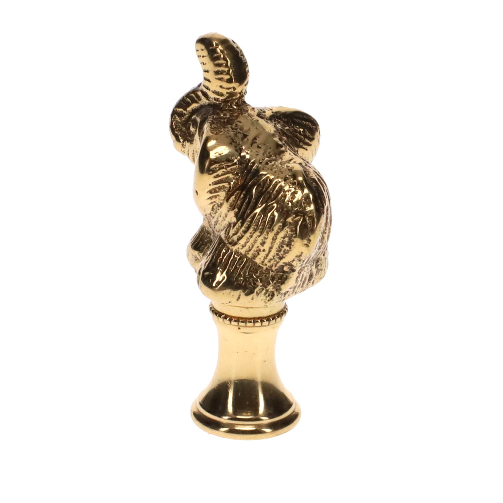 2-1/8" Tall Brass Finial, Elephant, 1/4-27F Tap (15166)