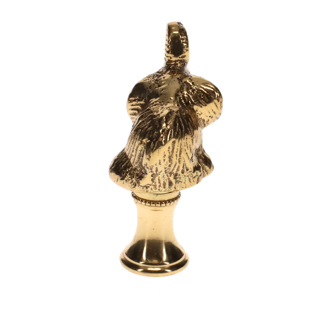 2-1/8" Tall Brass Finial, Elephant, 1/4-27F Tap (15166)