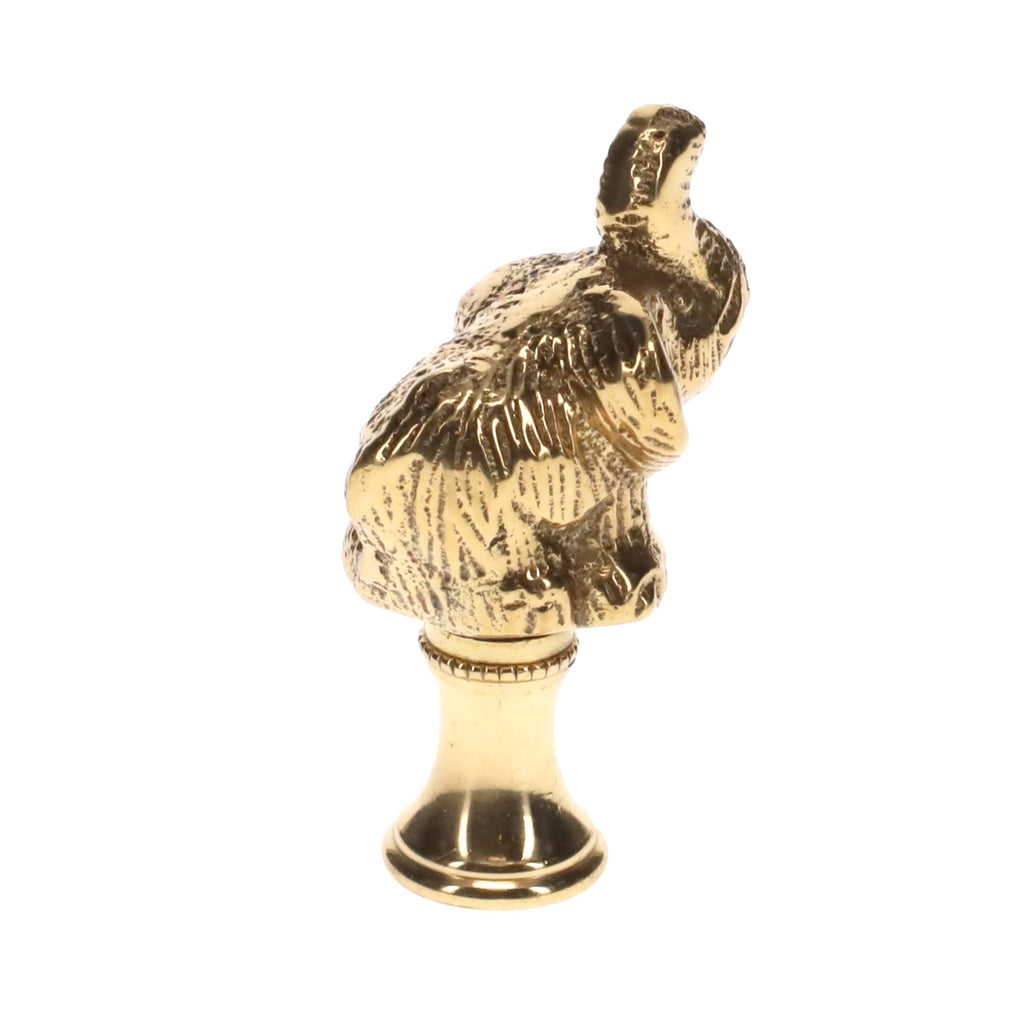 2-1/8" Tall Brass Finial, Elephant, 1/4-27F Tap (15166)