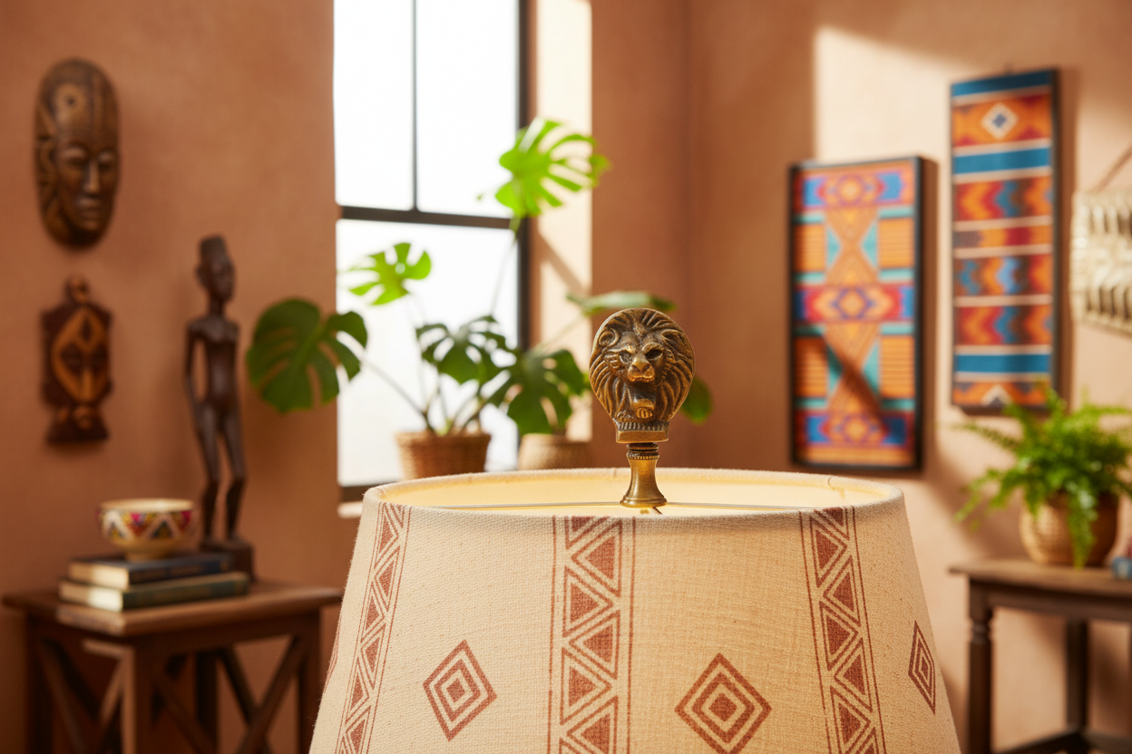 2-1/2" Tall Brass Finial, Roaring Lion Head, Antique Bronze, 1/4-27F Tap (15167BR)