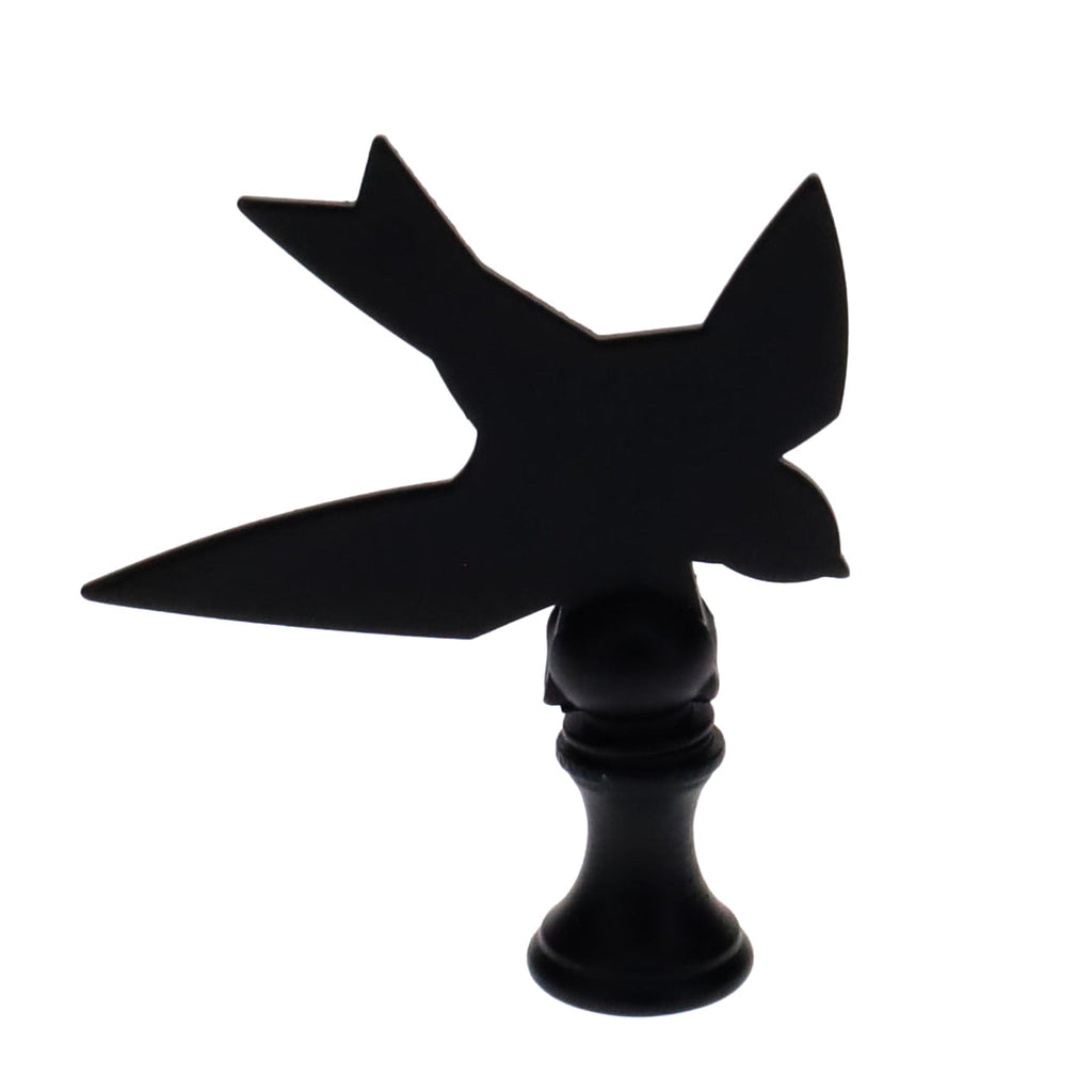 2-1/2" Tall Finial, Black Bird Silhouette, 1/4-27F Tap (15168)