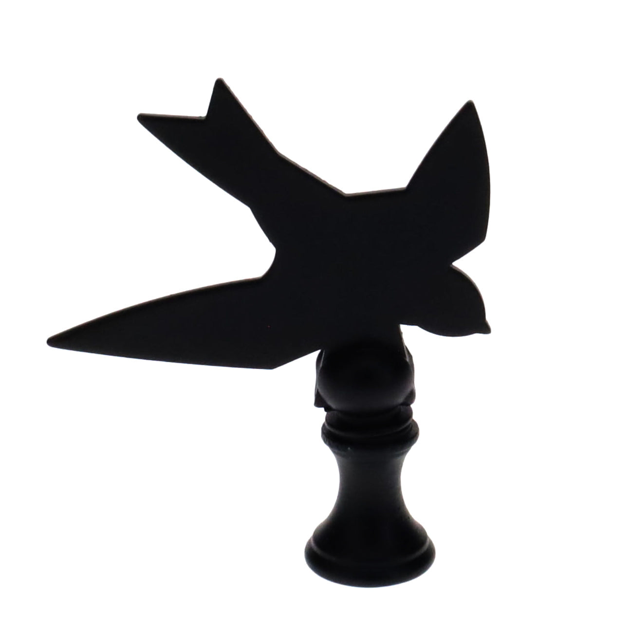 2-1/2" Tall Finial, Black Bird Silhouette, 1/4-27F Tap (15168)