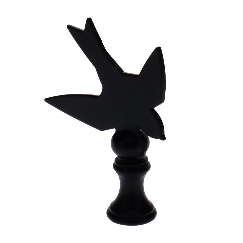 2-1/2" Tall Finial, Black Bird Silhouette, 1/4-27F Tap (15168)