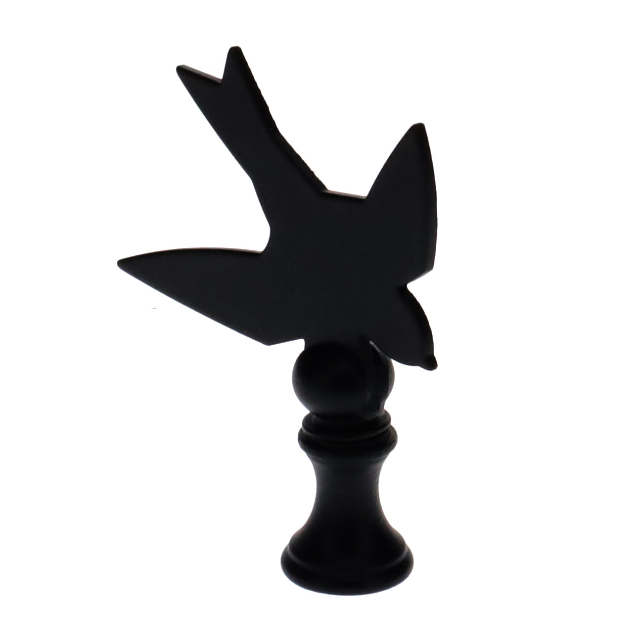 2-1/2" Tall Finial, Black Bird Silhouette, 1/4-27F Tap (15168)