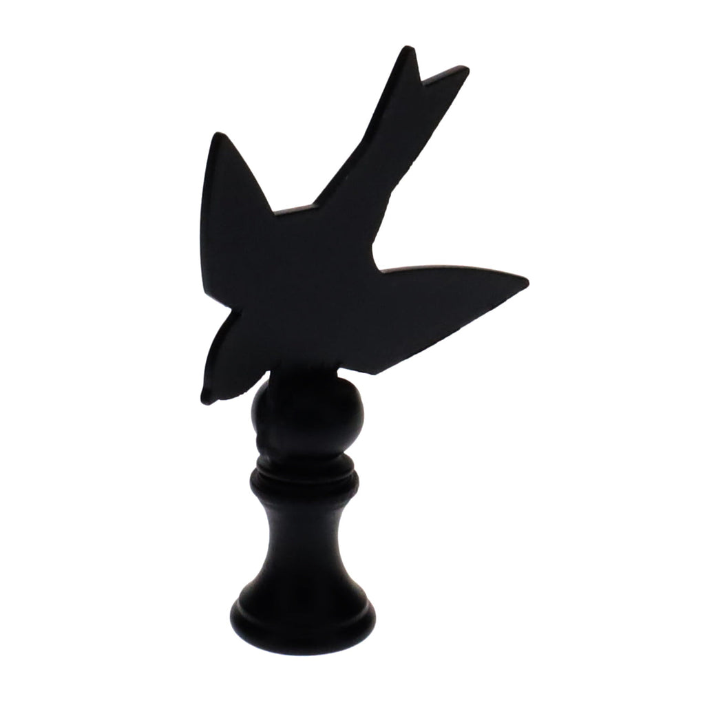 2-1/2" Tall Finial, Black Bird Silhouette, 1/4-27F Tap (15168)