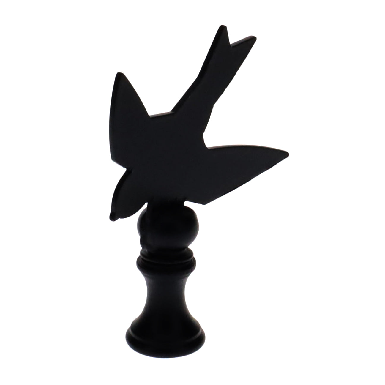 2-1/2" Tall Finial, Black Bird Silhouette, 1/4-27F Tap (15168)