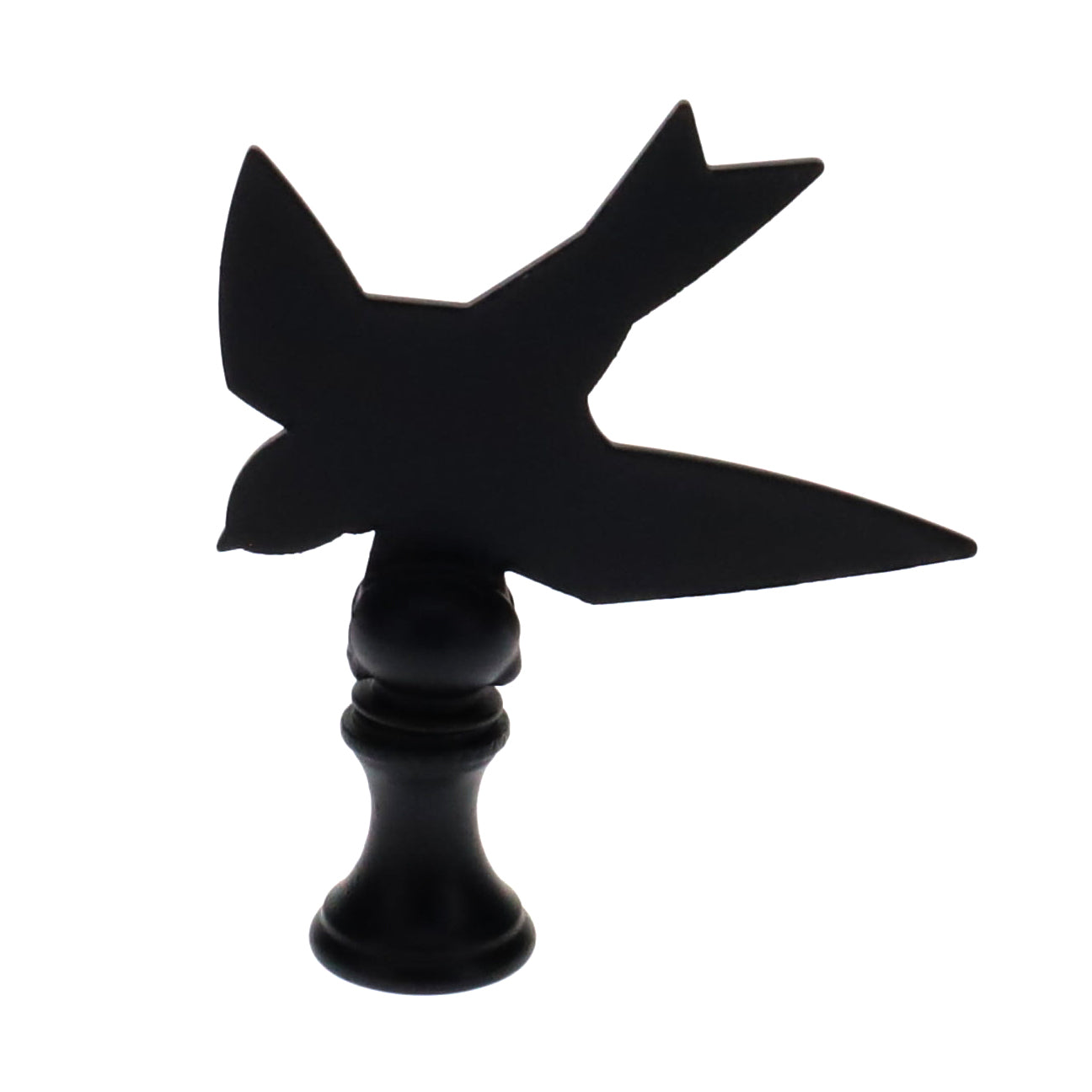 2-1/2" Tall Finial, Black Bird Silhouette, 1/4-27F Tap (15168)