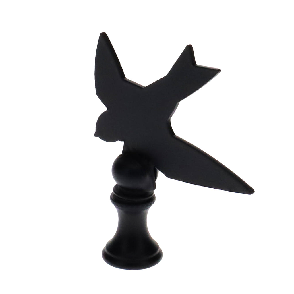 2-1/2" Tall Finial, Black Bird Silhouette, 1/4-27F Tap (15168)